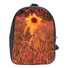 Red Tinted Sunflower School Bag (large) by okhismakingart