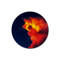 Ominous Clouds Rubber Round Coaster (4 Pack)  by okhismakingart