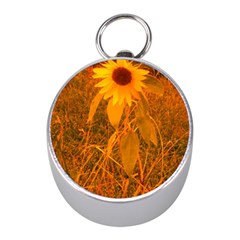 Yellow Sunflower Mini Silver Compasses by okhismakingart