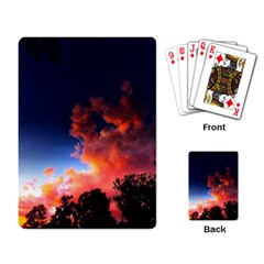 Deep Blue Sunset Playing Cards Single Design by okhismakingart