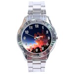 Deep Blue Sunset Stainless Steel Analogue Watch Front