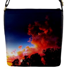 Deep Blue Sunset Flap Closure Messenger Bag (s) by okhismakingart