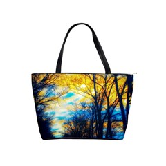 Yellow And Blue Forest Classic Shoulder Handbag by okhismakingart