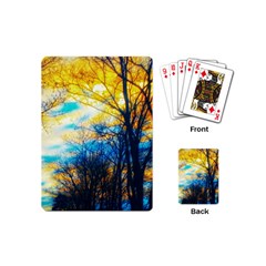 Yellow And Blue Forest Playing Cards (mini)