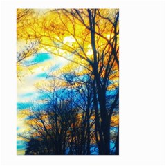 Yellow And Blue Forest Large Garden Flag (two Sides) by okhismakingart