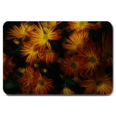 Red Striped Flowers Large Doormat  by okhismakingart