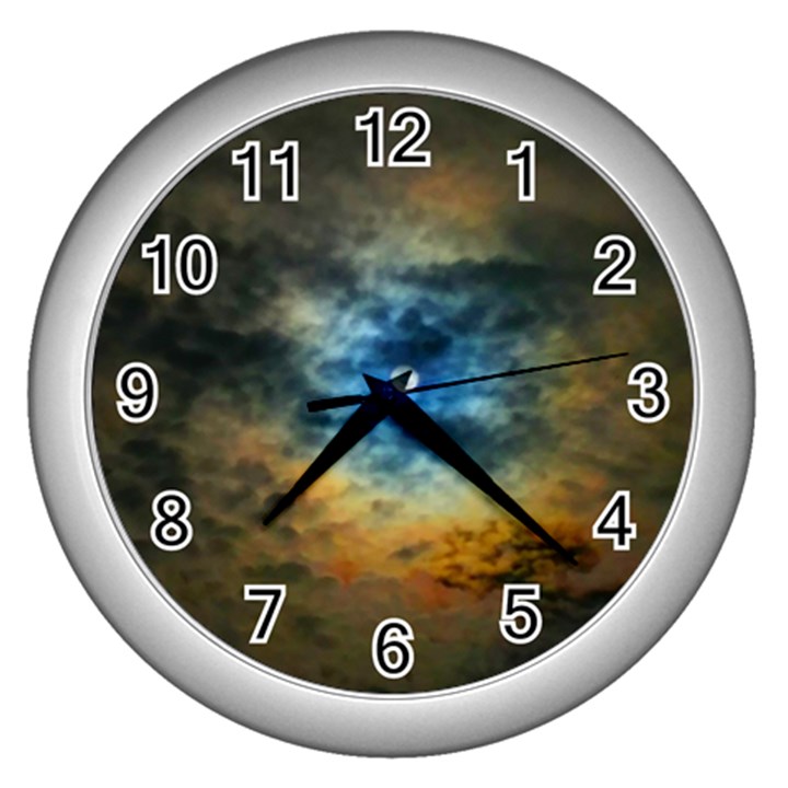 Rainbow Sun Wall Clock (Silver)