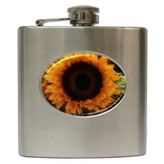 Single Sunflower Hip Flask (6 Oz) by okhismakingart