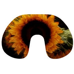 Single Sunflower Travel Neck Pillows by okhismakingart