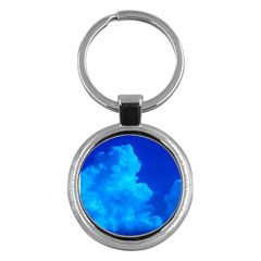 Deep Blue Clouds Key Chains (round)  by okhismakingart