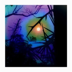 Rainbow Moon And Locust Tree Medium Glasses Cloth (2-side) by okhismakingart
