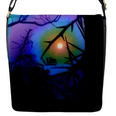 Rainbow Moon And Locust Tree Flap Closure Messenger Bag (s) by okhismakingart