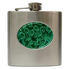 Green Queen Anne s Lace (up Close) Hip Flask (6 Oz) by okhismakingart