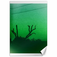 Creepy Green Scene Canvas 12  X 18  by okhismakingart