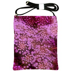 Pink Queen Anne s Lace Landscape Shoulder Sling Bag by okhismakingart