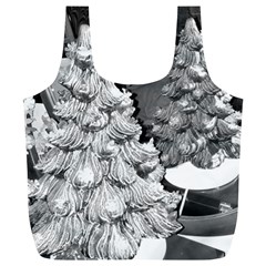 Black And White Christmas Full Print Recycle Bag (xl)