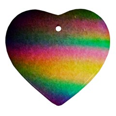 Rainbow Streaks Ornament (heart) by okhismakingart