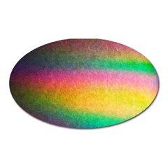 Rainbow Streaks Oval Magnet by okhismakingart