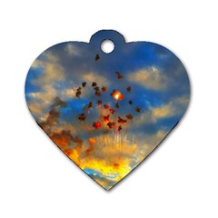 Football Fireworks Dog Tag Heart (two Sides) by okhismakingart