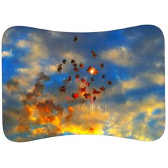 Football Fireworks Velour Seat Head Rest Cushion by okhismakingart