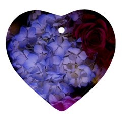 Hydrangea Arrangement Ii (blue Tint) Ornament (heart)