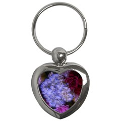 Hydrangea Arrangement Ii (blue Tint) Key Chains (heart)  by okhismakingart