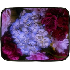 Hydrangea Arrangement Ii (blue Tint) Fleece Blanket (mini) by okhismakingart