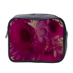 Pink Highlighted Flowers Mini Toiletries Bag (two Sides)