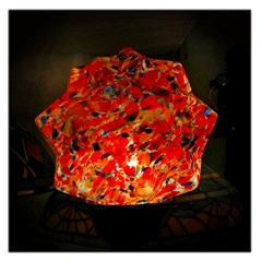 Glowing Stained Glass Lamp Large Satin Scarf (square) by okhismakingart