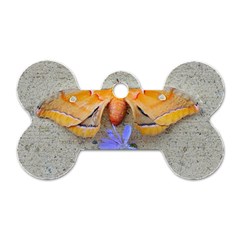 Moth And Chicory Dog Tag Bone (two Sides)