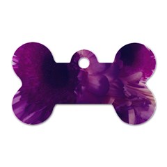 Blue Glowing Flowers Dog Tag Bone (two Sides)