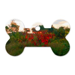 Red Weeds Dog Tag Bone (one Side) by okhismakingart