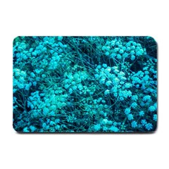 Blue-green Compound Flowers Small Doormat  by okhismakingart