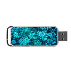 Blue-green Compound Flowers Portable Usb Flash (one Side) by okhismakingart