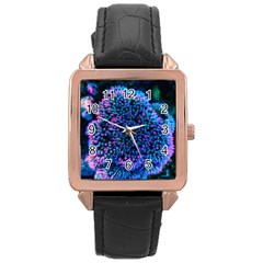 Pink-tipped Sedum Rose Gold Leather Watch  by okhismakingart