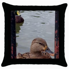 Framed Ducks Throw Pillow Case (black) by okhismakingart