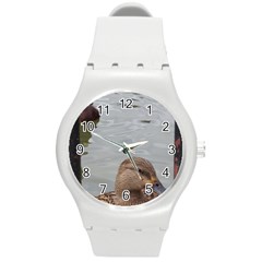 Framed Ducks Round Plastic Sport Watch (m) by okhismakingart