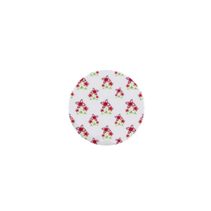 Cute Floral Drawing Motif Pattern 1  Mini Magnets