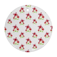 Cute Floral Drawing Motif Pattern Ornament (round)