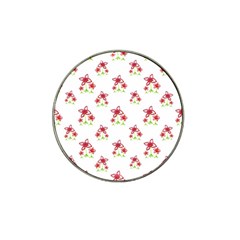 Cute Floral Drawing Motif Pattern Hat Clip Ball Marker (4 Pack)