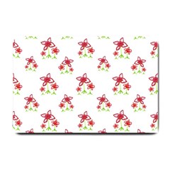 Cute Floral Drawing Motif Pattern Small Doormat  by dflcprintsclothing