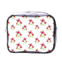 Cute Floral Drawing Motif Pattern Mini Toiletries Bag (one Side)