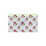 Cute Floral Drawing Motif Pattern Cosmetic Bag (XS) Back