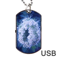 Light Blue Closing Queen Annes Lace Dog Tag Usb Flash (one Side) by okhismakingart