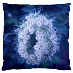 Light Blue Closing Queen Annes Lace Large Flano Cushion Case (one Side) by okhismakingart