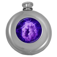 Dark Purple Closing Queen Annes Lace Round Hip Flask (5 Oz) by okhismakingart