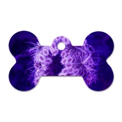 Dark Purple Closing Queen Annes Lace Dog Tag Bone (two Sides)