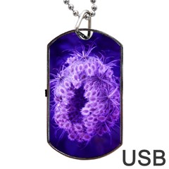 Dark Purple Closing Queen Annes Lace Dog Tag Usb Flash (one Side) by okhismakingart