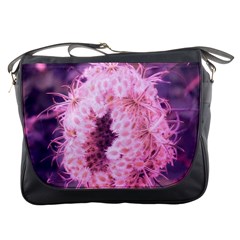 Pink Closing Queen Annes Lace Messenger Bag by okhismakingart