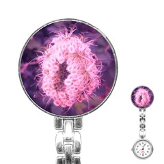 Pink Closing Queen Annes Lace Stainless Steel Nurses Watch by okhismakingart